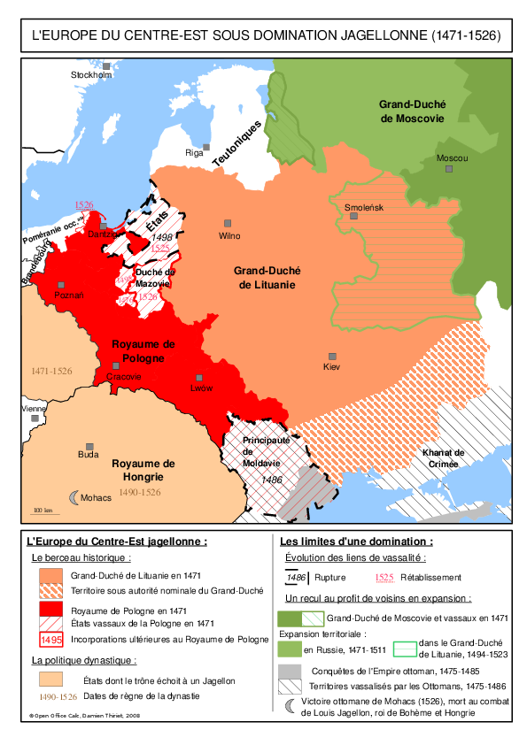 carte de l’Europe du Centre-Est entre
1471 et 1526