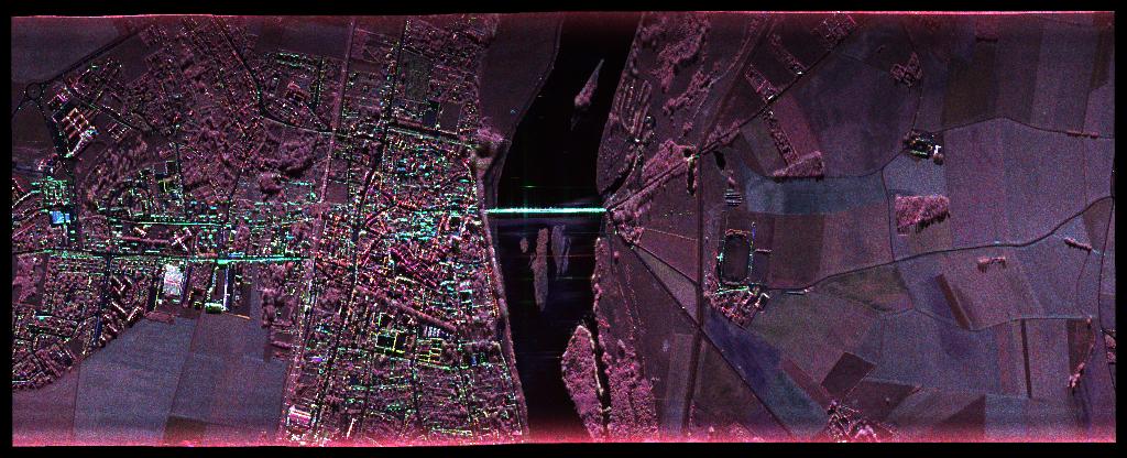 real aperture strip-map image on the town of Beaugency
