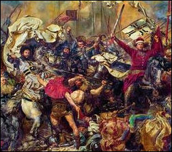 détail du tableau de Matejko: mort du
grand-maître et victoire de Ladislas