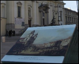 l'église Sainte-Croix actuelle et peinte par Canaletto